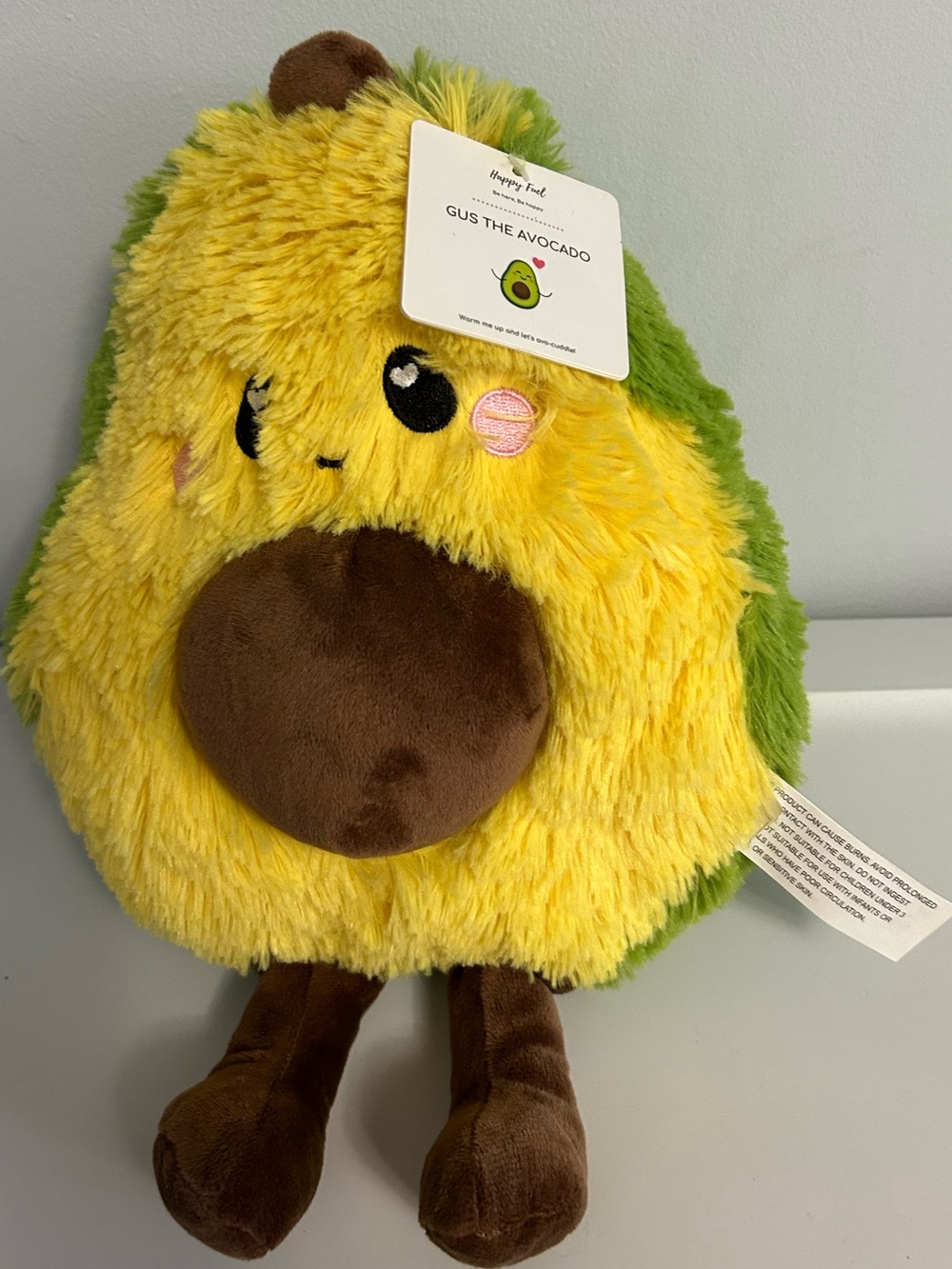 Gus The Avocado Microwaveable Plush - Yellow & Green